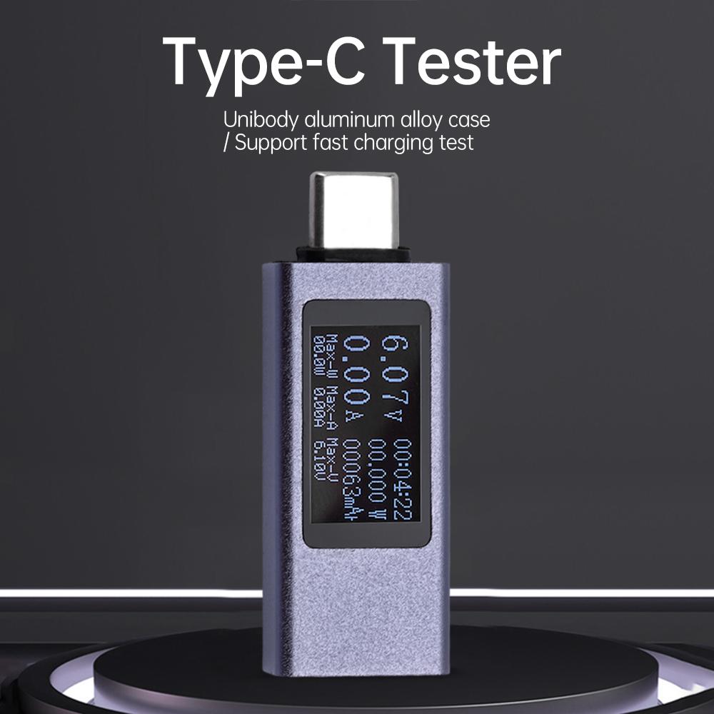 DC4-30V вольтметр амперметр тип-C тестер цифровой дисплей ток напряжение тестер мощность электрическая энергия емкость синхронизация 6в1 тестер