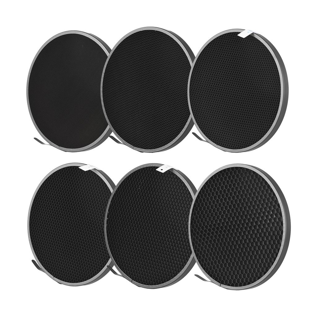 6pcs Photography Honeycomb Grid 10 Degrees /20 Degrees /30 Degrees /40 Degrees /50 Degrees /60 Degrees Honeycomb Lamp Shade Grid Replacement for