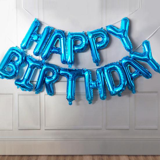 Happy Birthday Balloons Reusable Festive Fine Workmanship Birthday Party Decorations Banner Balloons for Gathering