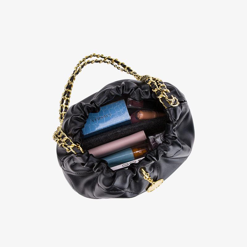 Lazy Style Large Capacity Bucket Bag, Women's New Summer Underarm Garbage Bag, Light Luxury Diamond Grid Chain Tote Bag