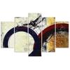 Five Piece Picture Canvas Print Abstract Coloured Circle
