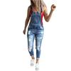 Denim Suspender Trousers Female Overalls Women Ripped Jeans Lady Jumpsuit Elastic Denim One Piece Pants Streetwear