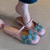 Fashion Flower Women Slippers Flats Casual Mules Shoes Women's Sandals 2025 Summer Slingback Flip Flops New Brand Slides Mujer Zapatos