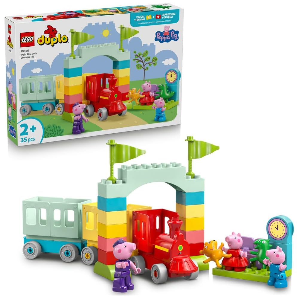 LEGO DUPLO Peppa Pig Grandpa Pig's Train Toy Set Educational Blocks for Kids Ages 1.5 to 4 Years
