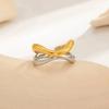 Salircon Mixed Color Stainless Steel Open Rings Women Men Trendy Geometry Waterdrop Adjustable Finger Ring Waterproof Jewelry
