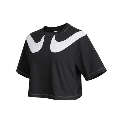 Спортивная футболка с логотипом Swoosh, женские топы, черные DD5591-010