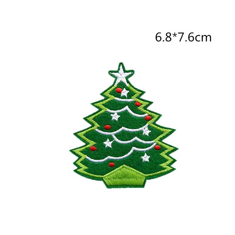 Christmas Decoration Embroidery Fabric Stickers Santa Claus Snowflake Patches Hot Melt Adhesive Stickers 18/10PCS