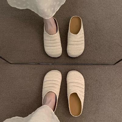 Богемная женская верхняя одежда на толстой подошве, весенне-летняя, для отпуска, слипоны, полусабо, одинарные туфли