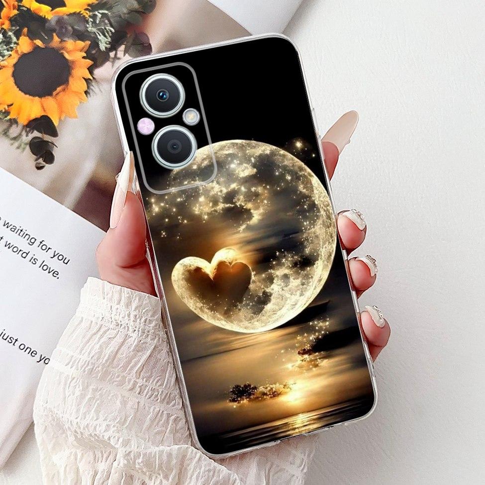 Clear For Oppo Reno 7Z 5G CPH2343 Case For Oppo Reno 8Z 5G CPH2457 Cover Luxury Butterfly Love Fashion Flowers Cool Lion Painted