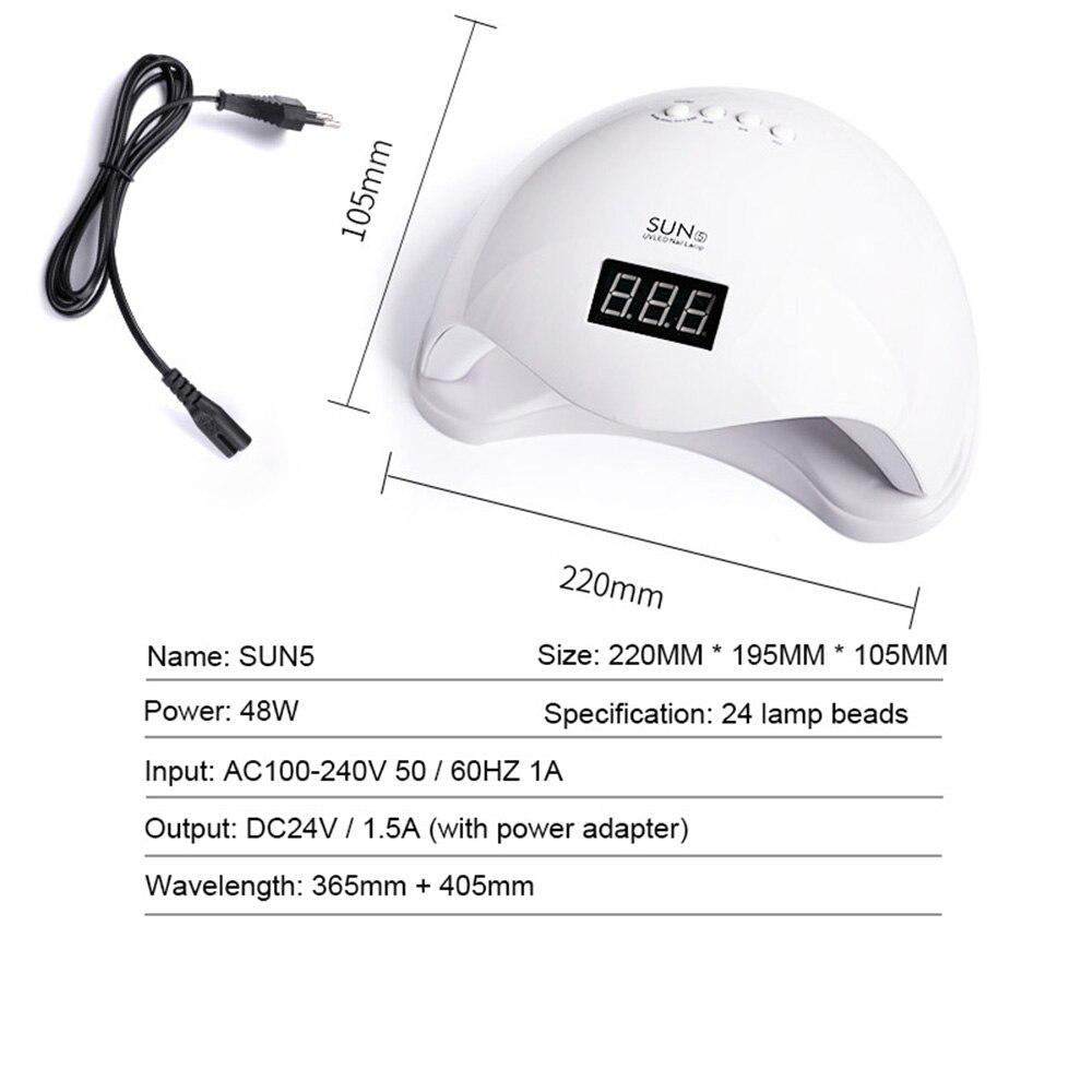 RainSolid SUN5 48W Nail Dryer UV LED For Nail Lamp Curing Gel Polish Quick Drying With Auto Sensor Manicure Salon Lamp