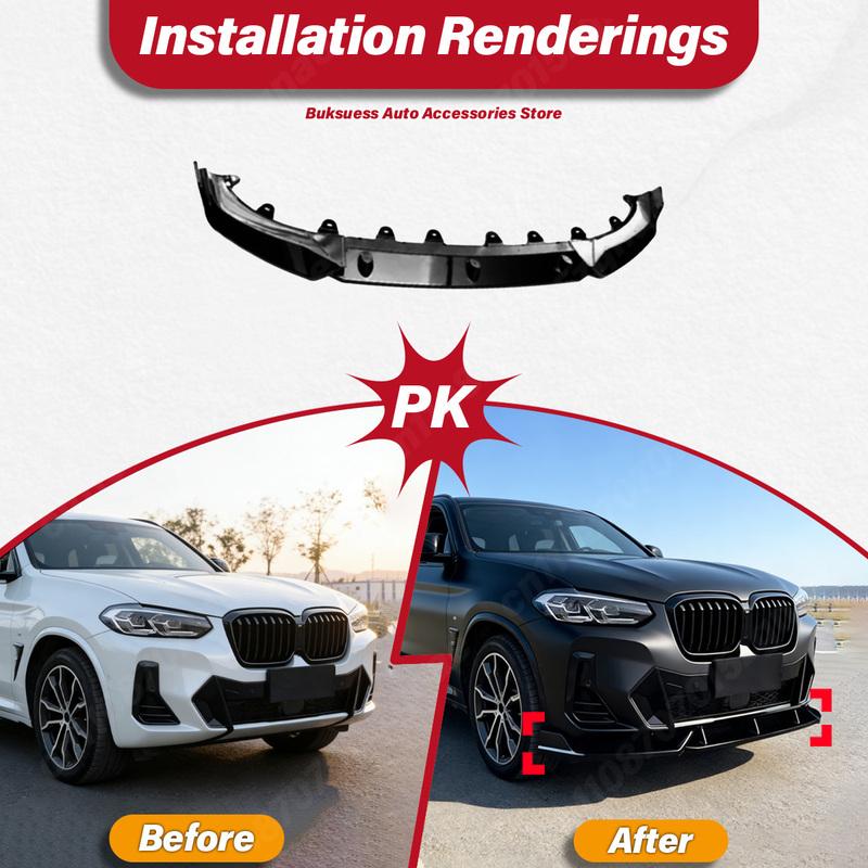 Для BMW X3 G01 X4 G02 M Sport Facelift 2021 2022 2023 2024 Автомобильный передний бампер Гоночная модель Спойлер Разделитель Комплект для модификации кузова