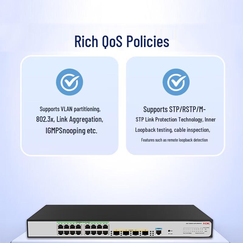 H3C S1850V3-20P-HPWR-HI 16-Port Gigabit Layer 2 PoE Managed Switch