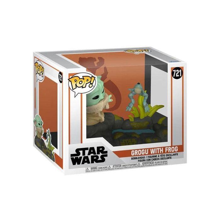 Figurine funko pop! deluxe | star wars | the mandalorian din grogu w/frog