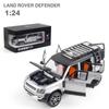 1/24 Rover Defender SUV Alloy Car Model Diecast & Toy Vehicles Metal Car Model Simulation Sound and Light Kids Gift