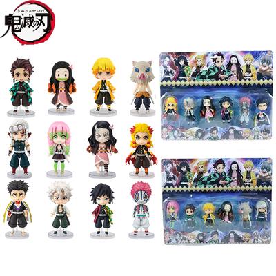 6 шт./комплект Версия Demon Slayer Стоящая фигурка Игрушка Аниме Kimetsu Yaiba Танджиро Незуко Иноске Зеницу Фигурка Модель Q ПВХ не для детей Развлекательная