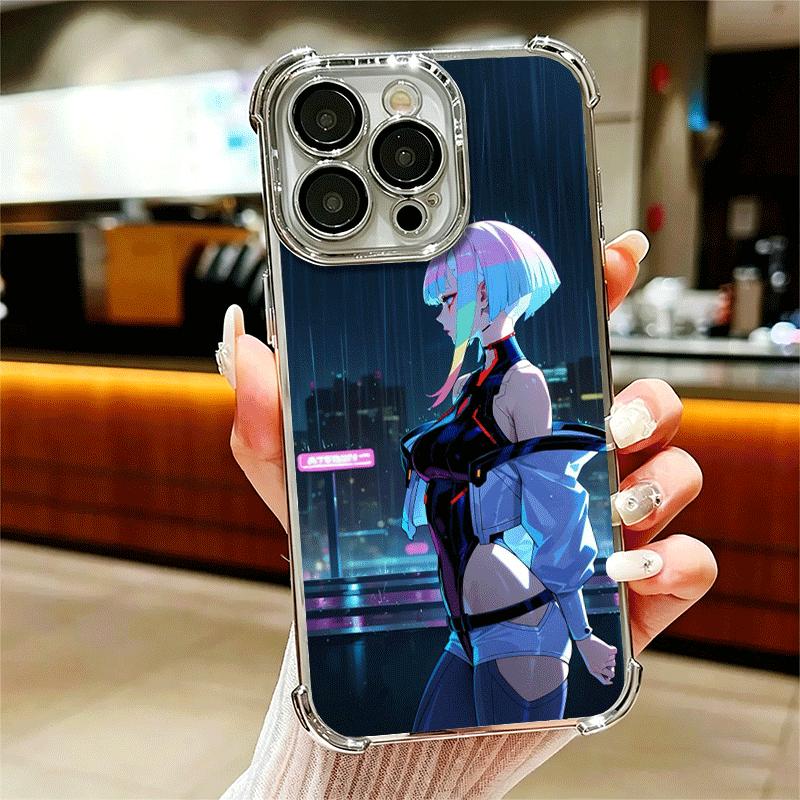 Аниме Cyberpunk Edgerunners Люси Мягкий чехол для телефона для iPhone 15 16 17 Air 14 Pro Max 16E Plus 13 12 Mini Покрытие Защита от падения Fundas