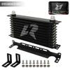 AN10 10Row Aluminum Oil cooler W/ 262mm Mounting Bracket Kit Trust Type  7/8"-14 UNF accessories for vehicles Black/Blue