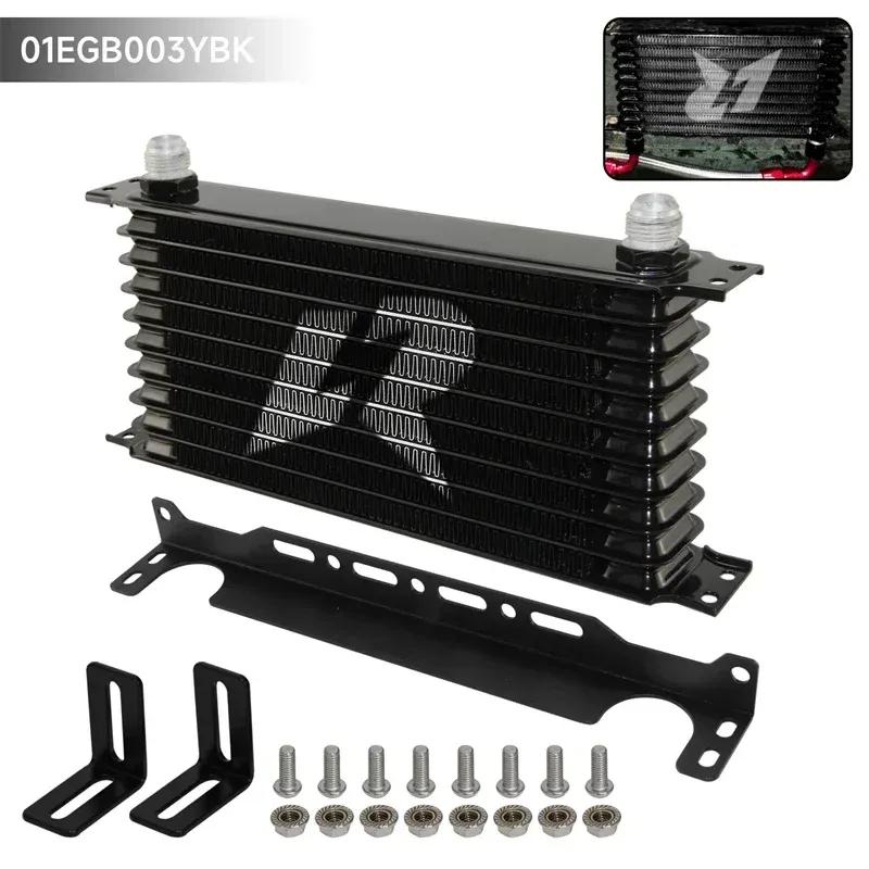 AN10 10Row Aluminum Oil cooler W/ 262mm Mounting Bracket Kit Trust Type 7/8"-14 UNF accessories for vehicles Black/Blue