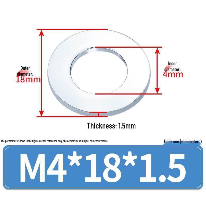 Очень большая плоская оцинкованная металлическая шайба (Размеры M1.6-M14)