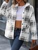 Women'S Plaid Check Faux Fur Coat with Double Pockets - Stylish Fall/Winter Outerwear, Button-Up, Fall Winter Coat | Check Pattern Coat
