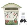 Vintage Post Box with Lock Key Antique Style Mailbox for Outdoor Indoor Home Desktop Decoration