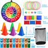 Hungdao 3 набора carnival games combo set, Дартс с мячиками, Пластиковые конусы, Кольца, Мешочки с бобами, Игра на бросание для мальчиков, девочек, взрослых, Семейный день рождения, Двор