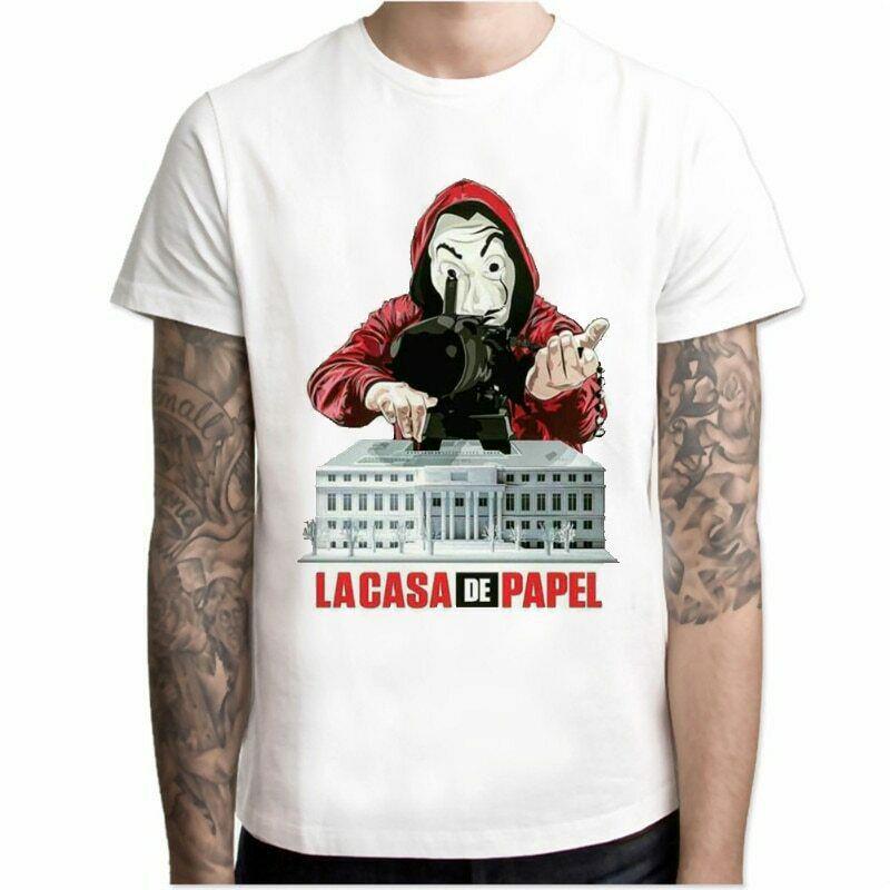 La Casa De Papel T Shirt Money Heist Tv Series Homme Tops House Of Summer Paper