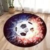 Ball Soccer Round Carpet Living Room Circle Floor Mat Non Slip Bedroom Bathroom Doormat Washable Home Hallway Area Decor Rug