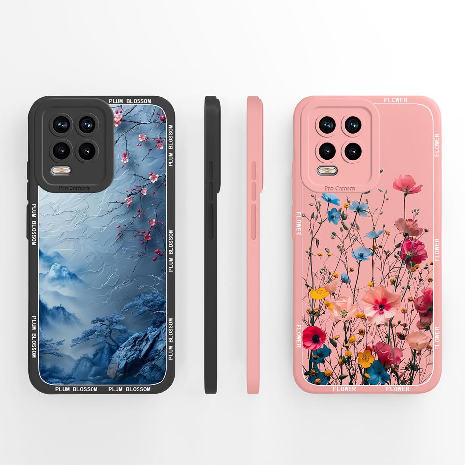 Чехол для телефона Realme 8 Pro 8i 8S, милые цветочные узоры, мягкий жидкий силикон, чехол с полным покрытием, для Realme 8Pro, противоударный корпус