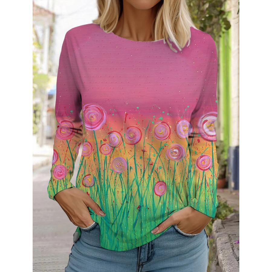 Модная женская футболка с длинным рукавом с цветочным узором, толстовка для девочек в стиле Харадзюку, одежда для взрослых с 3D-принтом в виде бабочки, женские топы, футболки