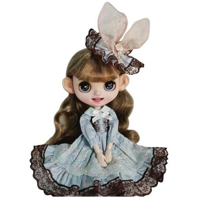 Наряд для Blythe Одежда Obitsu 24 Licca Azon Jenny Кукольная одежда Розовые ушки кролика