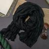 Women Scarf Solid Color Pleated Long Scarf Retro Autumn Winter Warm Long Scarf Soft Vintage Inspired Scarf