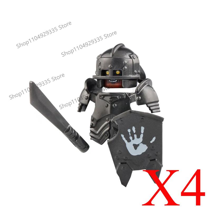 Medieval Knight Figures Building Blocks Elf Guard Dwarf Warrior Wild Boar Sheep Mount Fantasy Movie Character Soldier Bricks Toy
