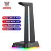 ONIKUMA Подставка для наушников с тремя портами USB 2.0 + разъемом AUX 3,5 мм, крутая RGB-подсветка, поддержка концентратора, передача данных, совместимая мышь, клавиатура