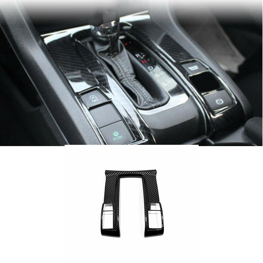 Carbon Fiber Style Console Gear Shift Panel Frame Trim Cover For Honda Civic 2016-2020
