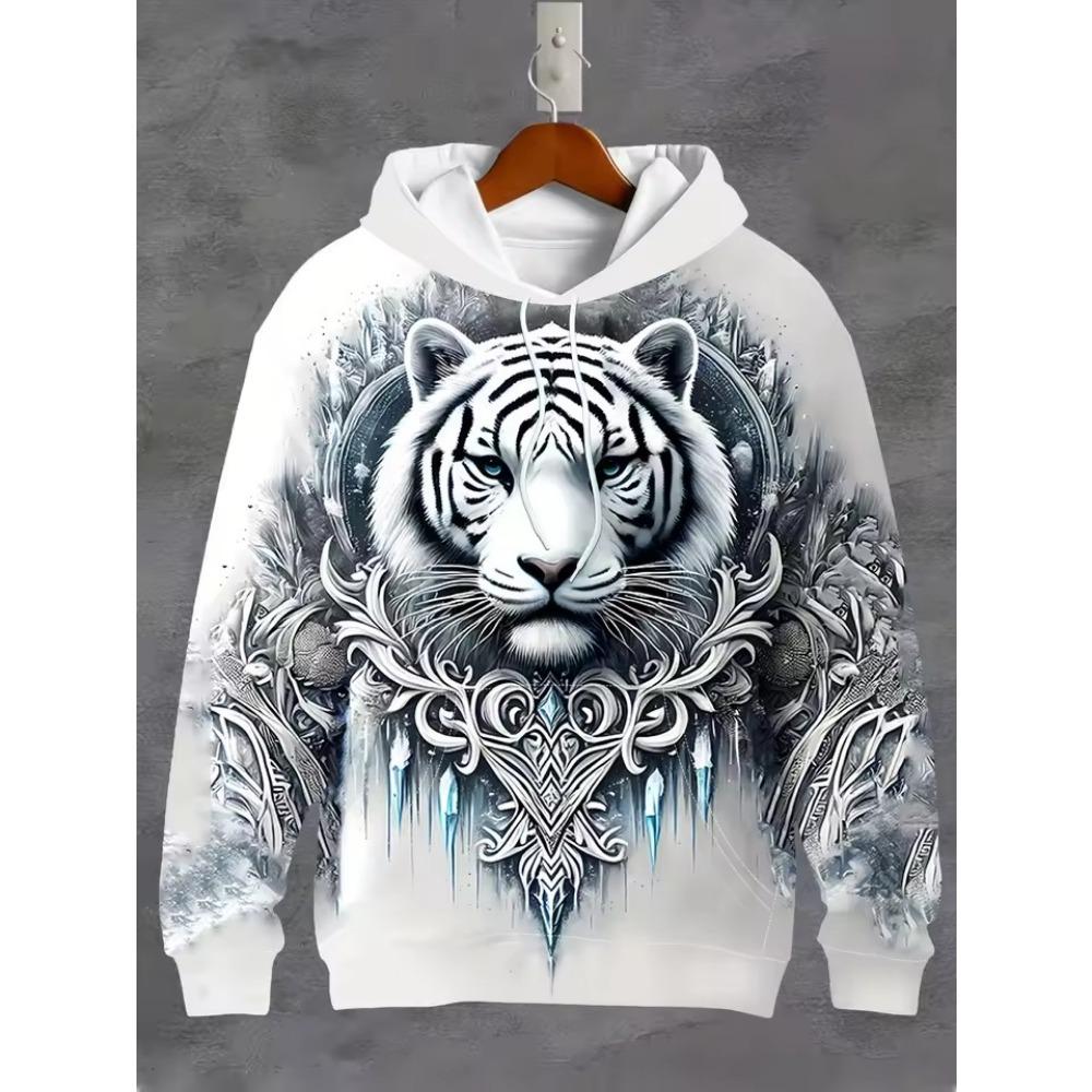 New Spring And Autumn Dragon Pattern 3D Printed Men Sweatshirt Vintage Outdoor Men's Hoodie Going Out Fashion Trend Street Style