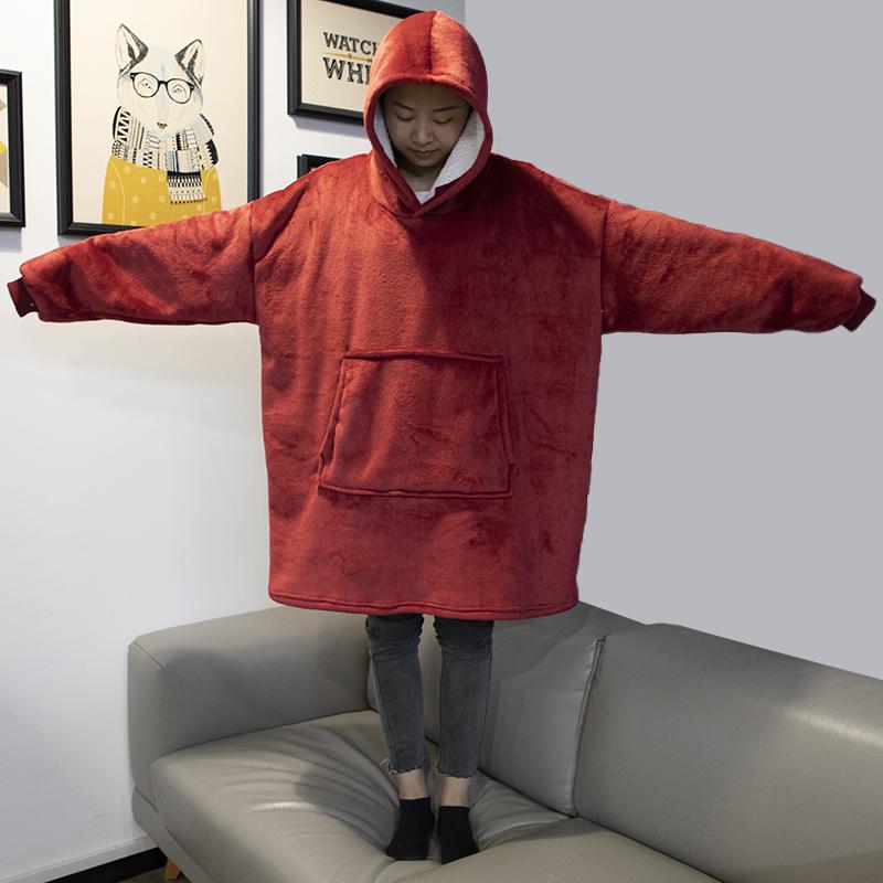 Зимние теплые негабаритные толстые флисовые гигантские толстовки, длинный фланелевой женский пуловер с капюшоном