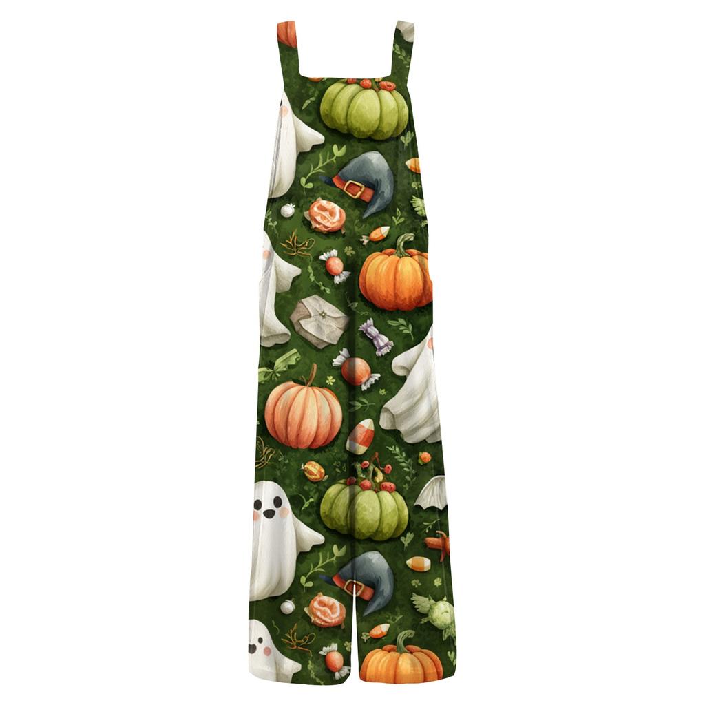 Женский комбинезон с принтом, повседневный свободный комбинезон