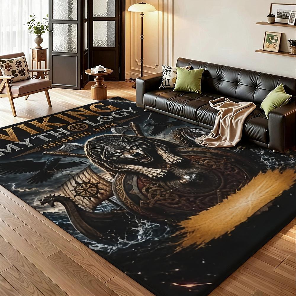 Odin Norse Poetic Edda Indoor Rug Soundproof Noisereducing Carpet For Bedroom Study Home Decor Holiday Gift