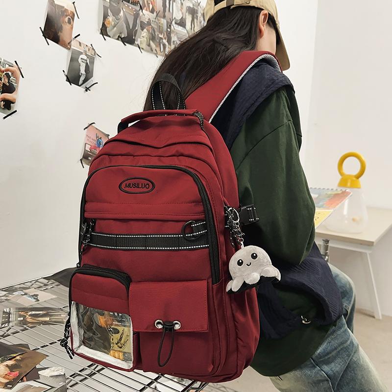 Студенческий школьный рюкзак женский однотонный рюкзак мужской компьютерный рюкзак