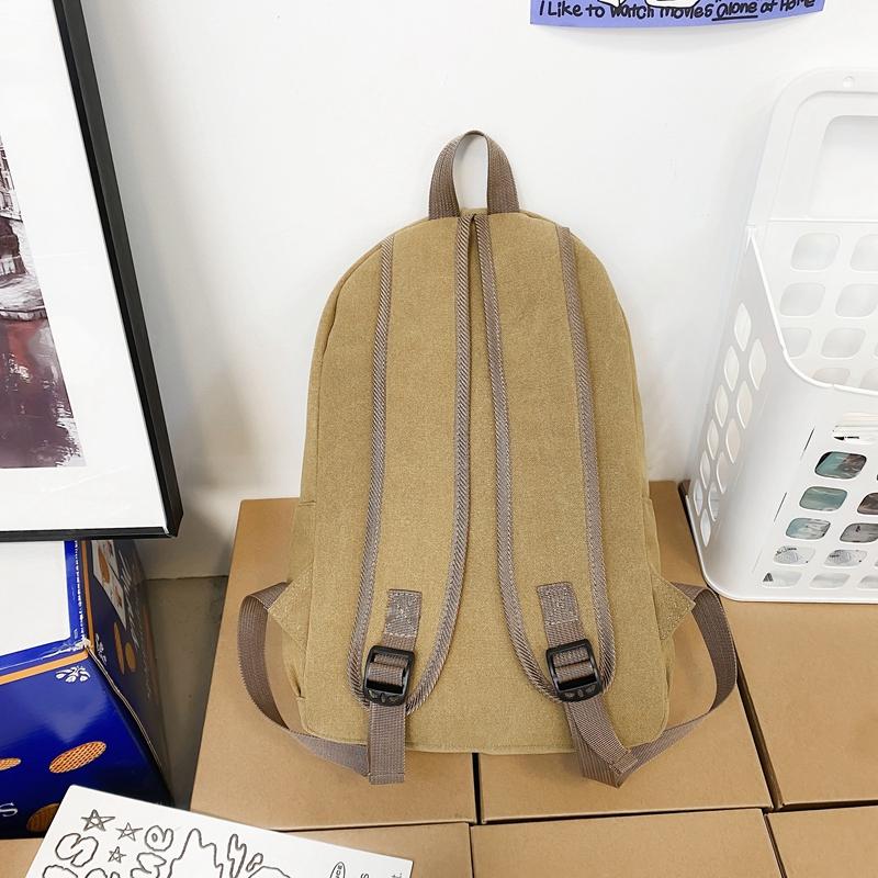 Durable Canvas Backpack, Large Capacity Backpack, Suitable For Middle School High School And College Students