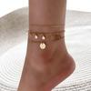 3 шт./компл. браслет на щиколотке с геометрическим рисунком, элегантный штабелируемый круглый женский браслет