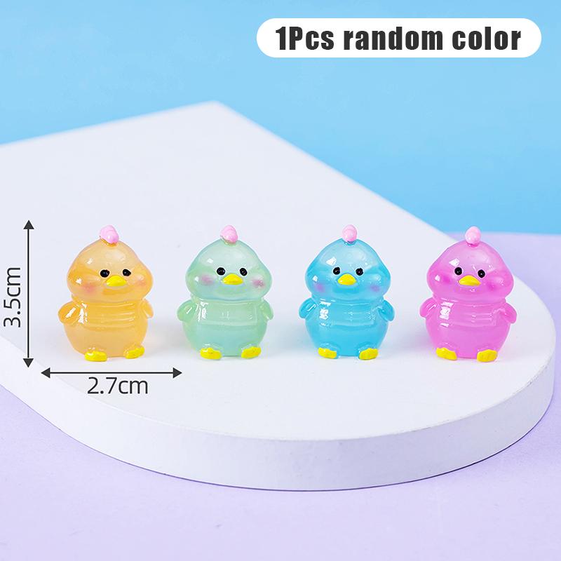 1Pcs Chinese Zodiac Mini Luminous Ornaments Cartoon Animal Resin Ornament Micro Landscape Decoration Diy Desktop Decor
