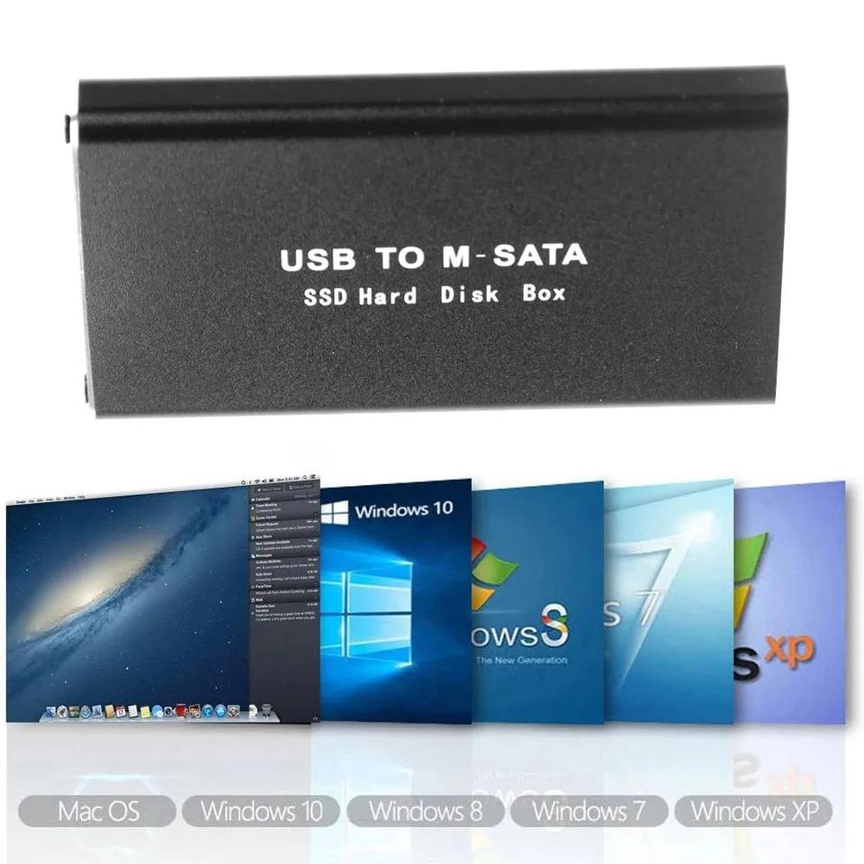 Корпус твердотельного накопителя mSATA to USB 3.0, корпус мини-адаптера SATA USB, внешний твердотельный накопитель для ноутбука, жесткий диск mSATA HD 30x50