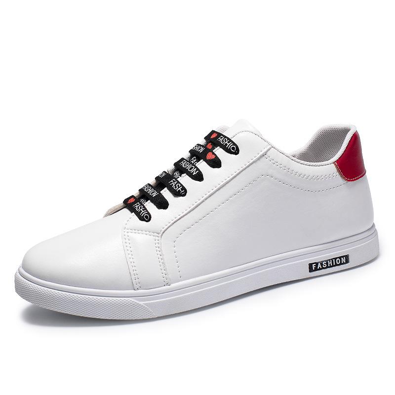 2024 Белые кроссовки Нескользящая мужская обувь Весна Осень Новые кожаные дышащие уличные туфли Мужские кроссовки на плоской подошве Мужские кроссовки