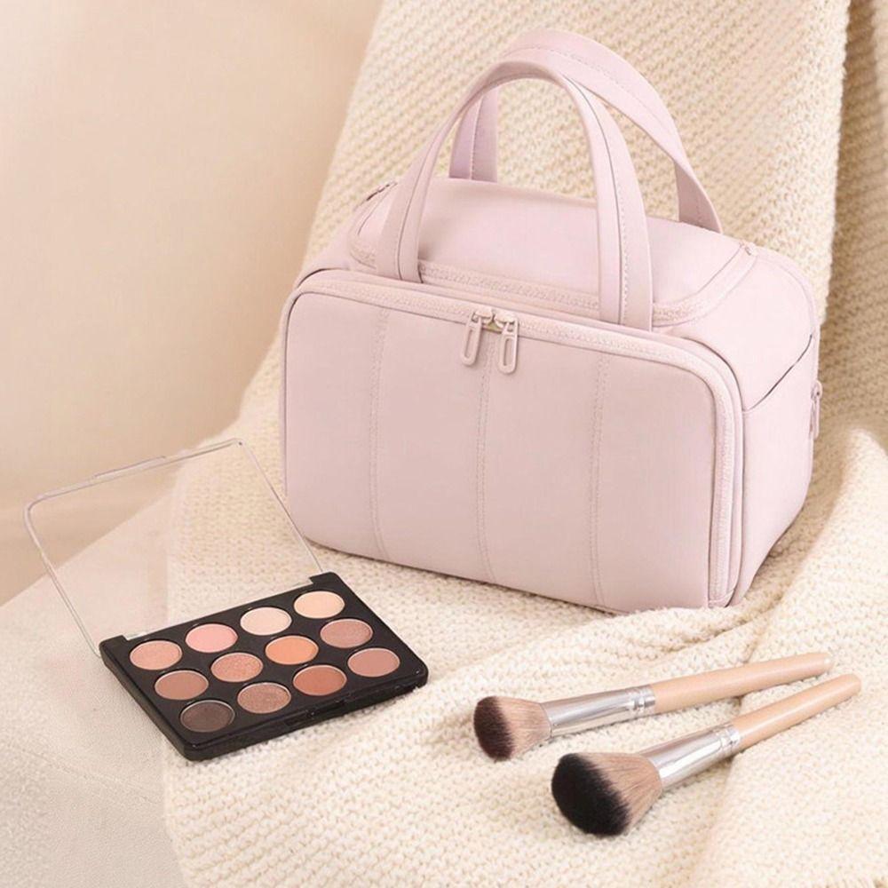 Dry-wet Separation Travel Toiletry Bag Large Capacity Women Cosmetic Tote Travel Use