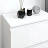 3 Drawer Dresser Modern Bedroom Dresser With Anti Tip Design 55x34x75 Cm Glossy White