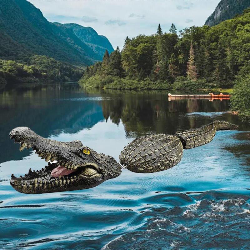 Floating Resin Alligators Replicas Decoys Outdoor Water Decoration For Poolside Landscaping Bird Deterrents