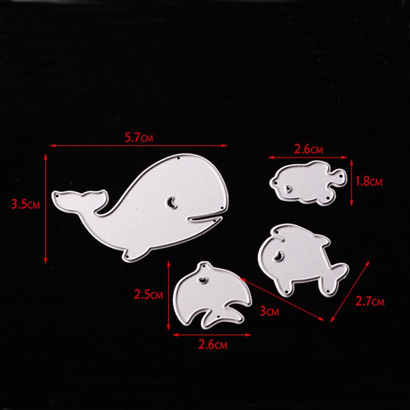 DC-698 Scrapbook Diy Embossed Carbon Steel Etching Knife Mold Big Fish Small Fish Knife Mold