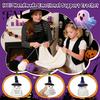 Mini Knitted Ghost Doll Hand Halloween Ornament, Crochet Plush with Tactile Comfort Sensory Toy Encouragement Card, Cute Desktop Decoration